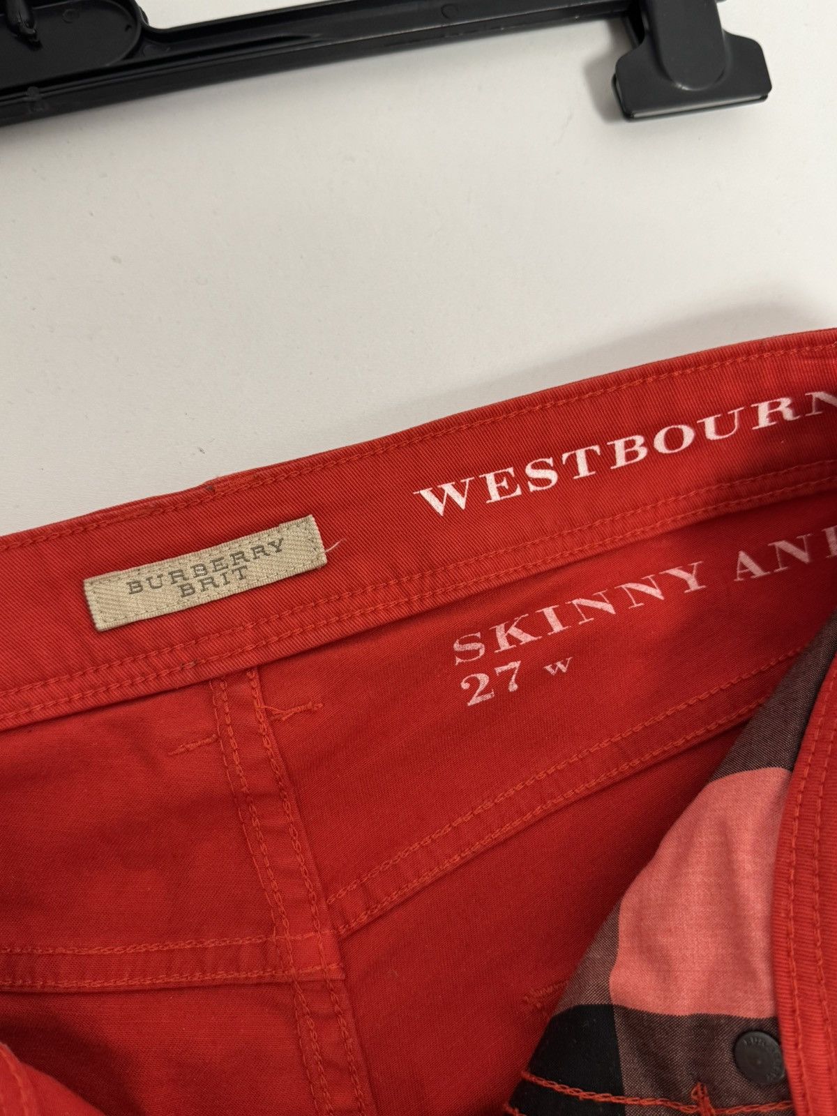Burberry Burberry Brit Women’s Pants Luxury Red Skinny Size 27" / US 4 / IT 40 - 13 Thumbnail
