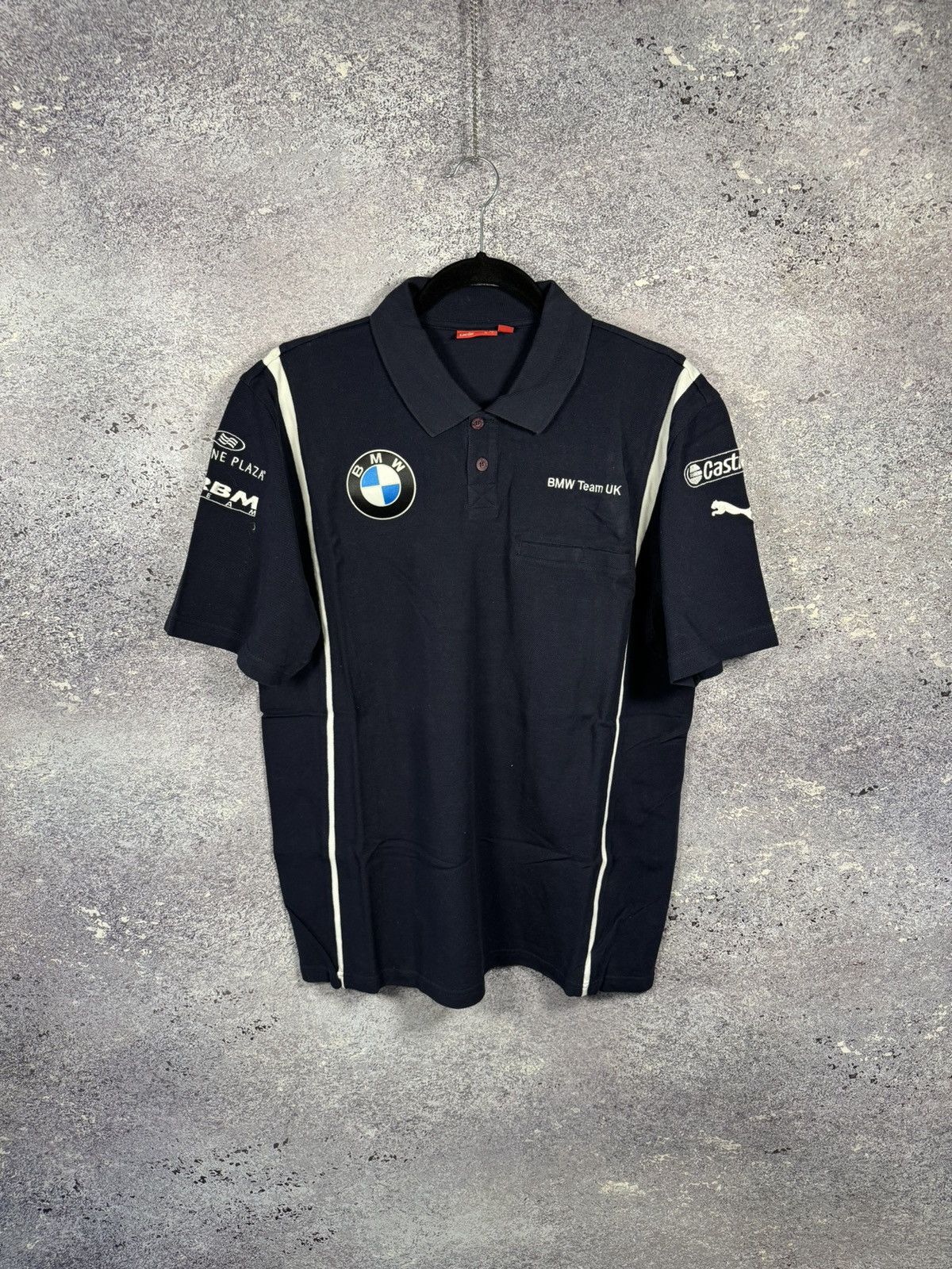 BMW × Puma × Vintage BMW motorrad BMW Super Bike Team Official Polo Navy Blue Size US L / EU 52-54 / 3 - 1 Thumbnail