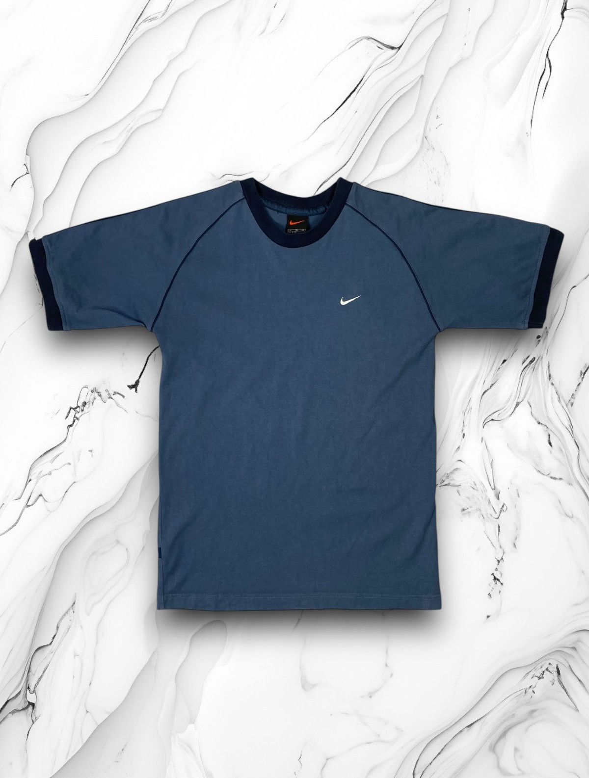 Nike × Vintage Vintage 00s Nike Swoosh Drill Tee Size US S / EU 44-46 / 1 - 1 Thumbnail