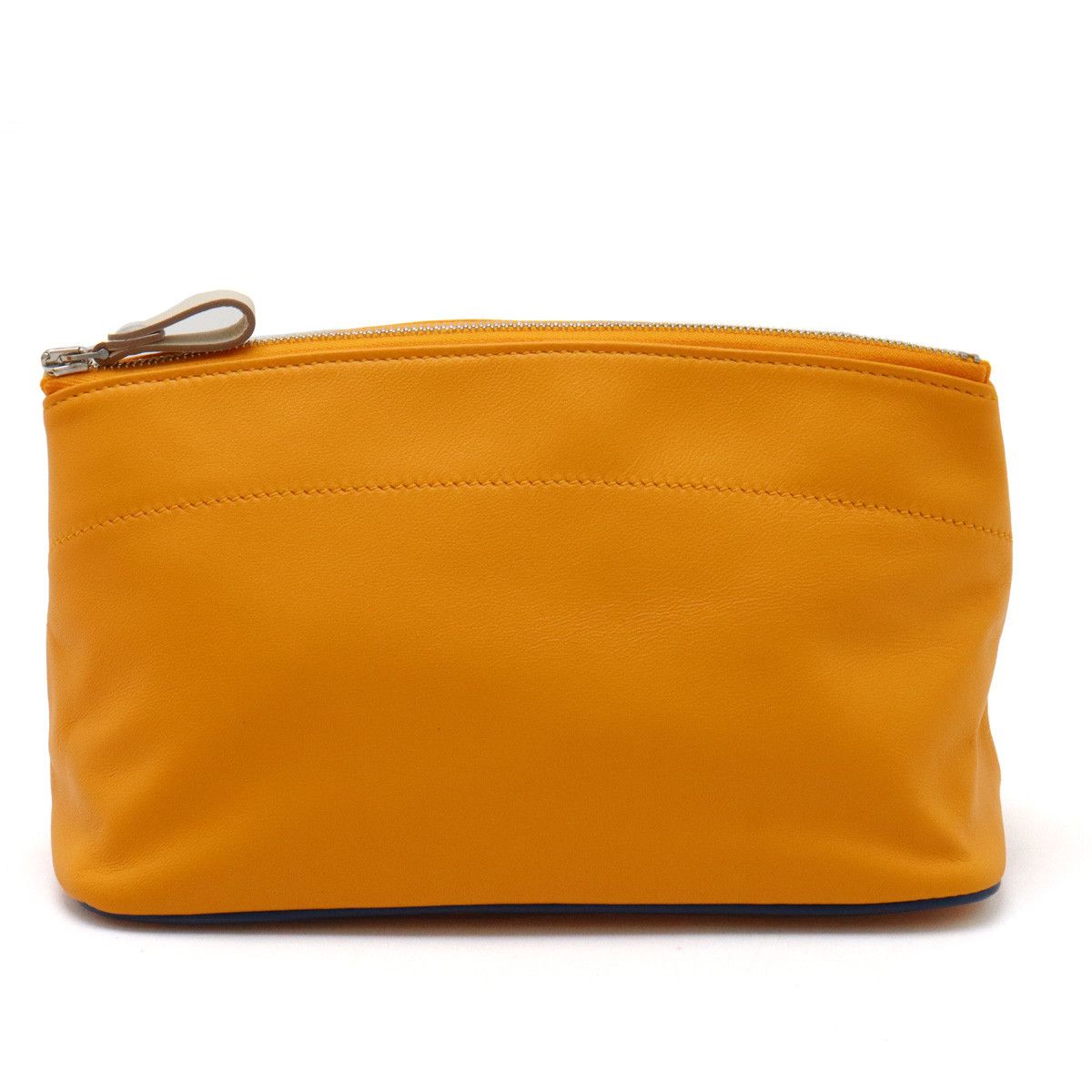 Hermes Hermes Toubouyou MM Leather Pouch Orange Leather Vanity Bag in Pristine Condition