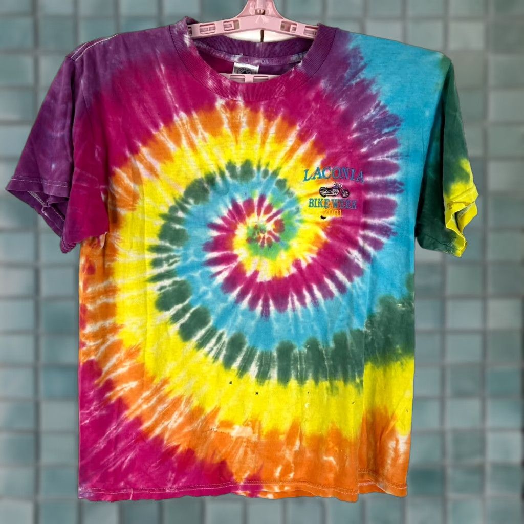 Delta VINTAGE Delta Pro Weight Laconia Bike Week 2001 Tie Dye Adult Size M Distressed T-Shirt Men Size US M / EU 48-50 / 2 - 1 Thumbnail