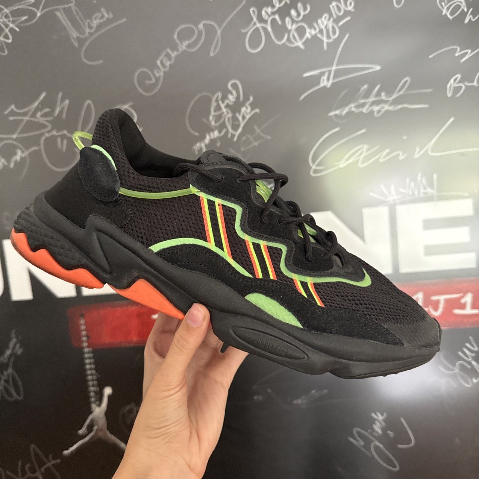 Adidas Size 12 Adidas Ozweego Black Orange Green-EE5696 Size US 12 / EU 45 - 1 Thumbnail