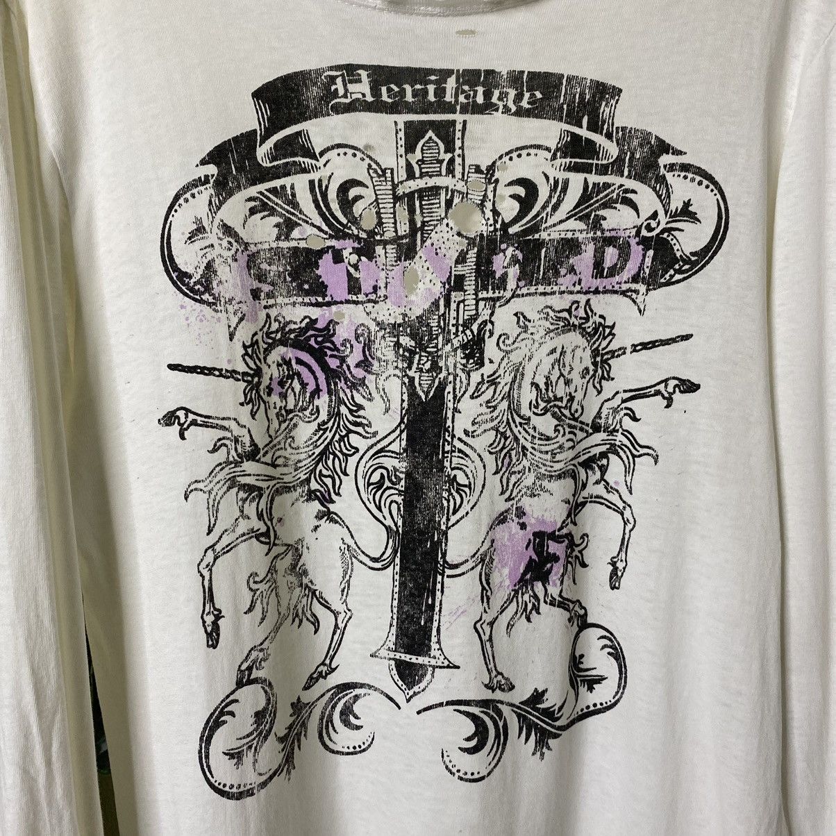 Affliction × Vintage Heritage Cross Affliction Chrome Hearts Style Distressed LS Size US M / EU 48-50 / 2 - 2 Thumbnail