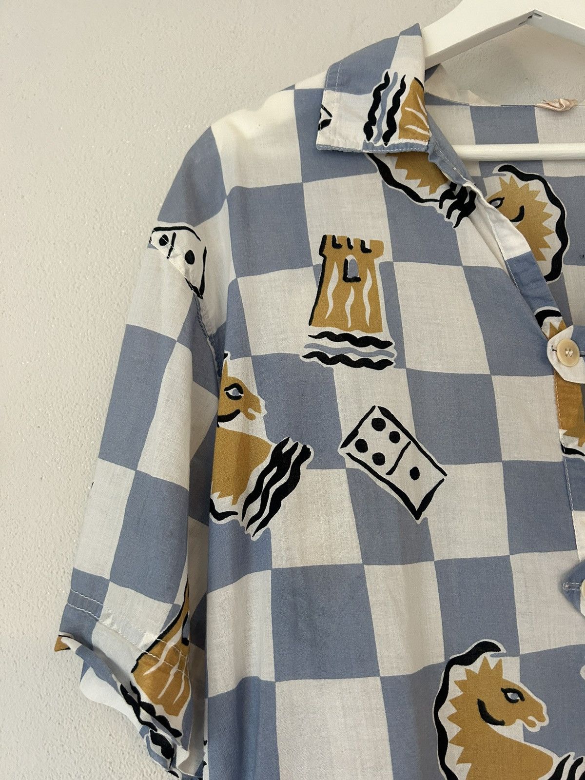 Yves Saint Laurent Chess Print Short Sleeve Shirt Size US M / EU 48-50 / 2 - 3 Thumbnail