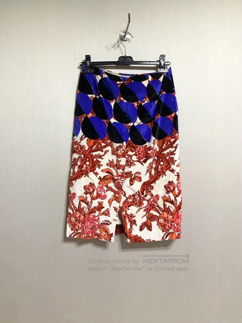 Dries Van Noten Dries Van Noten Runway-Exclusive Velvet Printed Midi Skirt Size 37" - 6 Thumbnail