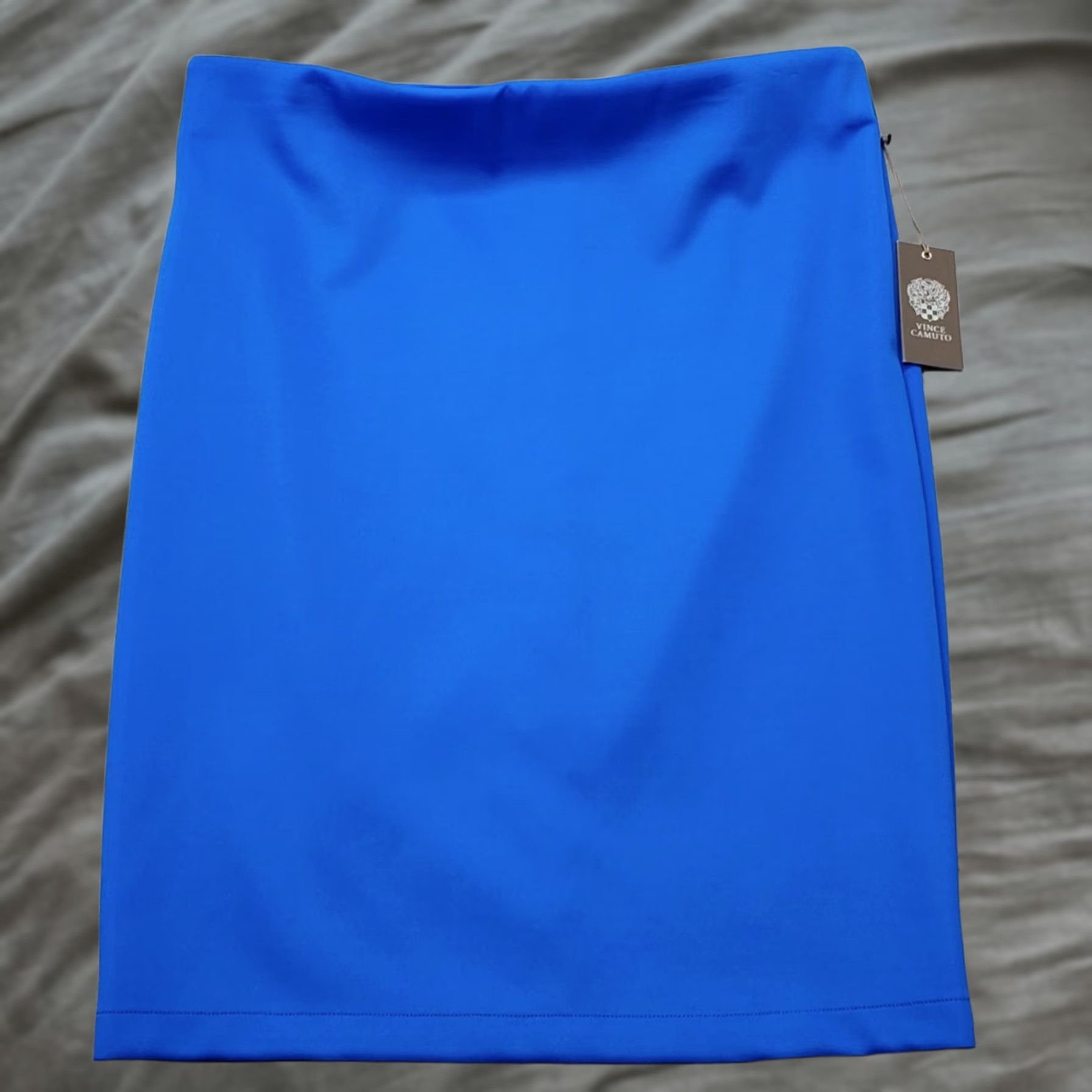 Vince Camuto Vince Camuto Womens XL Blue Stretch Back Zip Straight Pencil Skirt Size XL Wearing Size 40" / US 18 - 1 Thumbnail