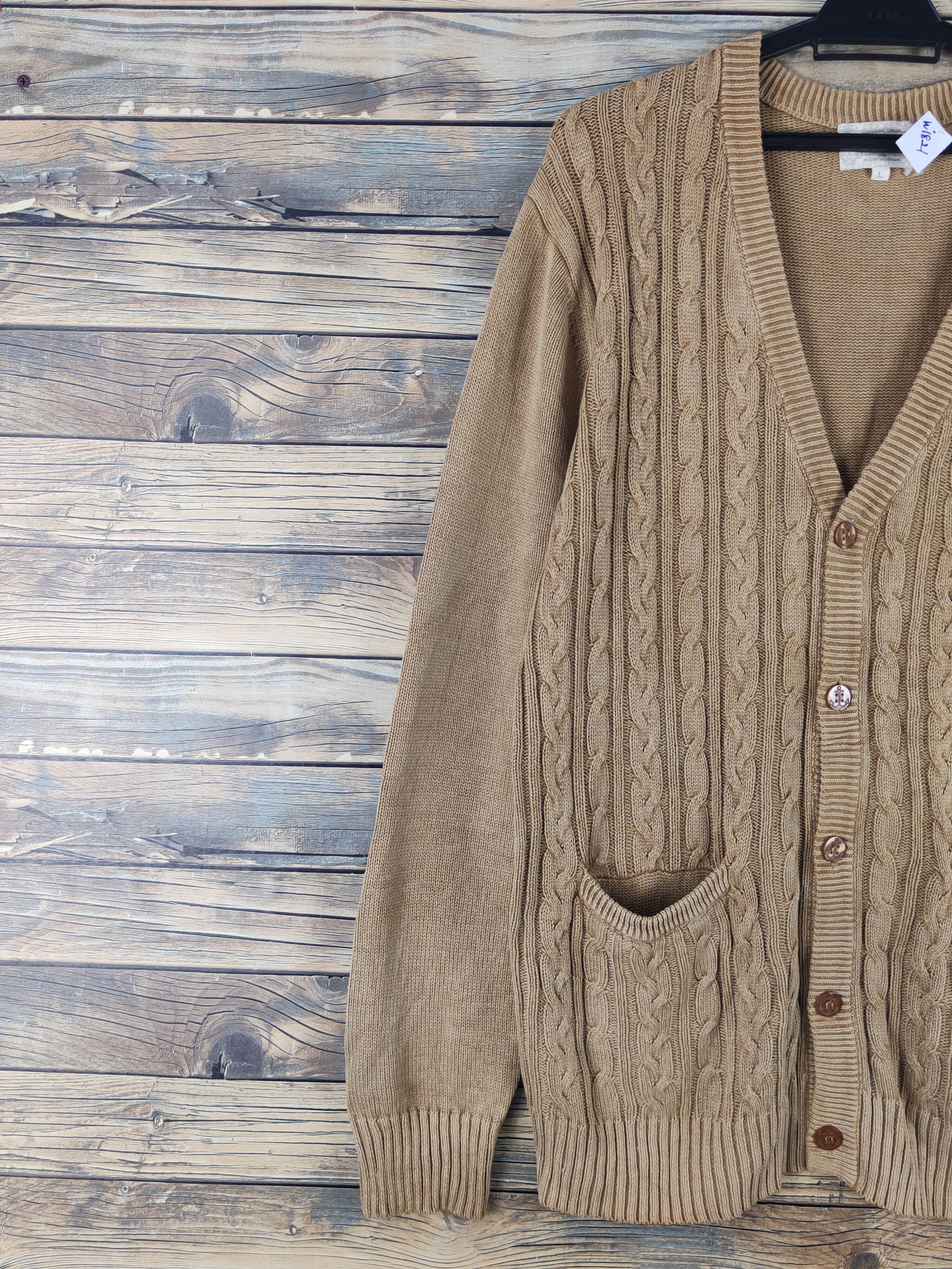 Vintage Pinc Ponc japan Brown Knitwear vintage Cardigan #W1821 Size US L / EU 52-54 / 3 - 3 Thumbnail