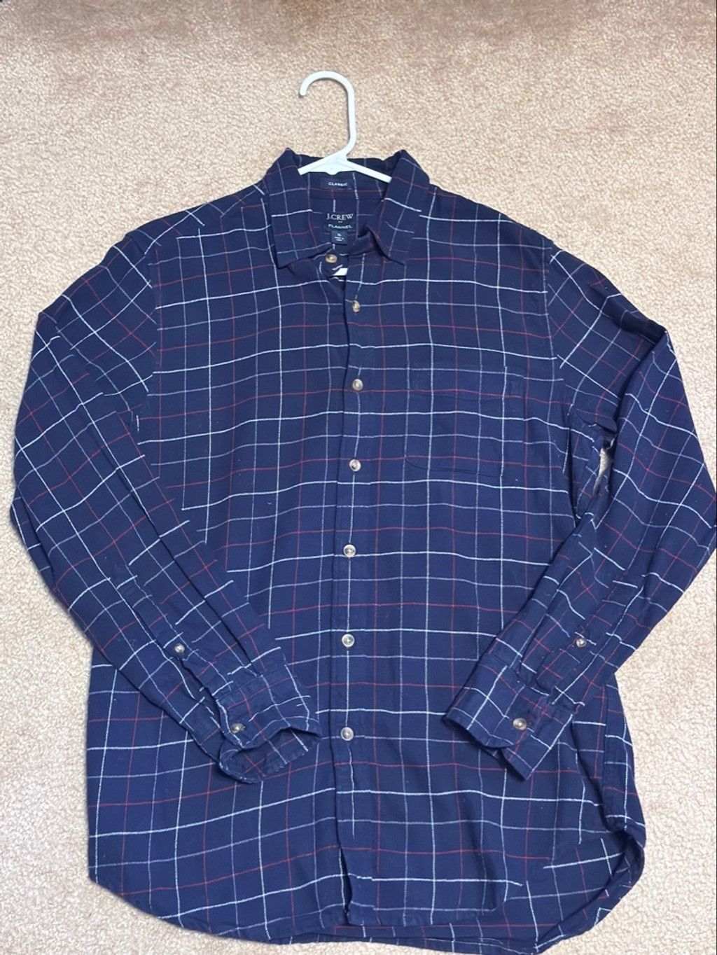 J.Crew Mens JCrew Navy Blue Flannel Sz-S Size US S / EU 44-46 / 1 - 1 Thumbnail