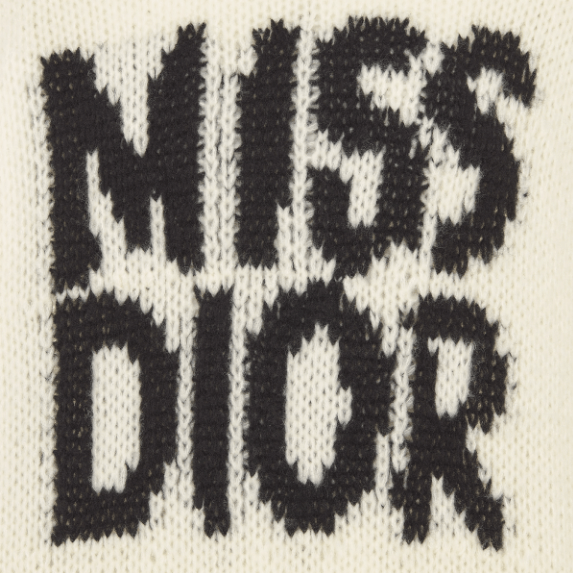 Dior o1w1db11225 454S31 Long Sweater in Ecru/Black Size L / US 10 / IT 46 - 3 Thumbnail