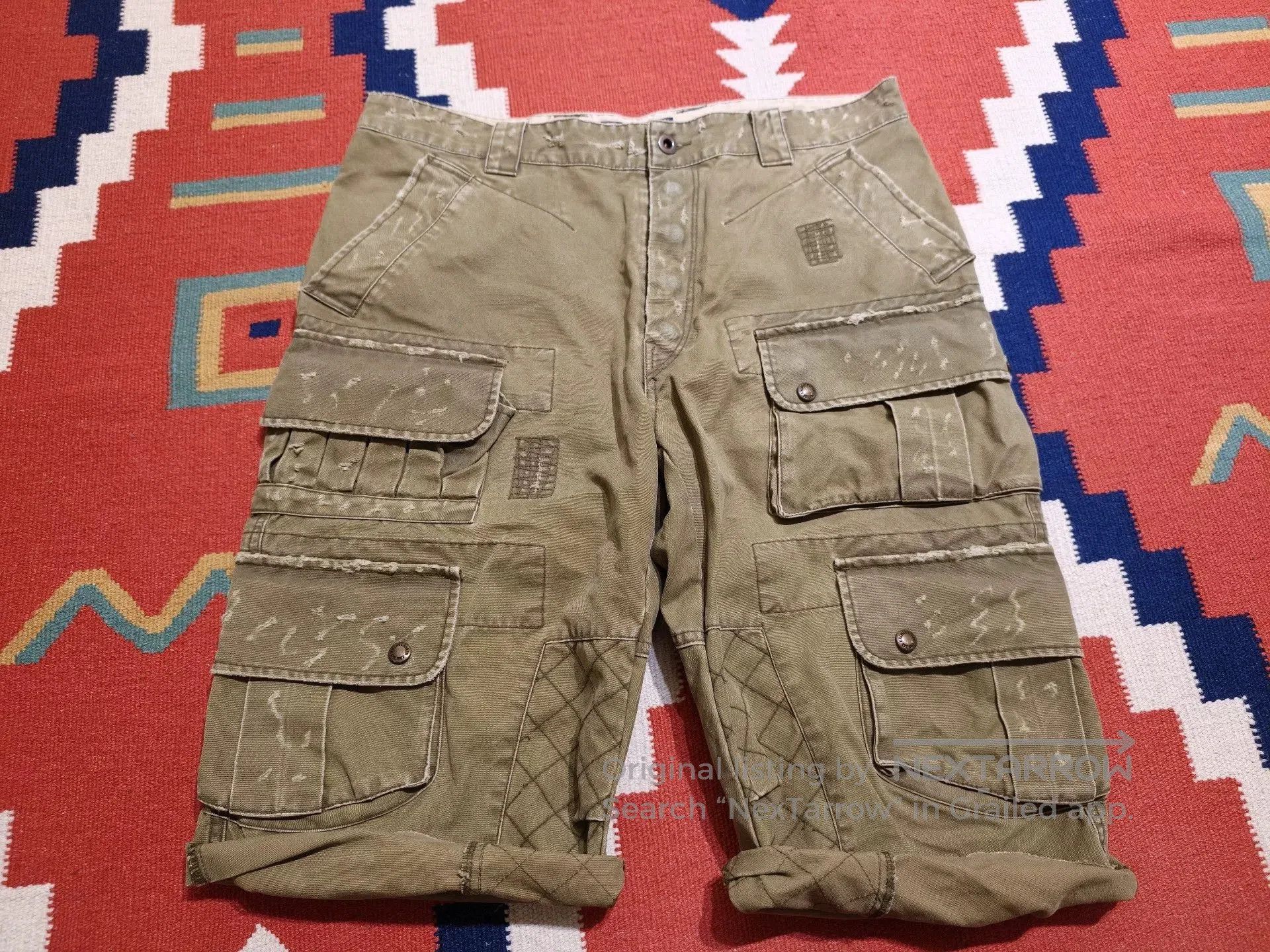 Ralph Lauren Blue Label Ralph Lauren RRL Waxed Cargo Shorts. Size US 33 - 1 Thumbnail