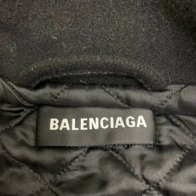 Balenciaga Balenciaga Black Big Logo Wool Cotton Jacket Size US S / EU 44-46 / 1 - 6 Thumbnail