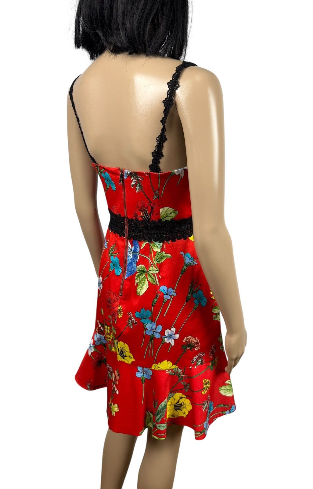 Alice + Olivia Alice + Olivia Kirby Lace-Trim Ruffled Floral Dress Cotton Size S / US 4 / IT 40 - 11 Thumbnail