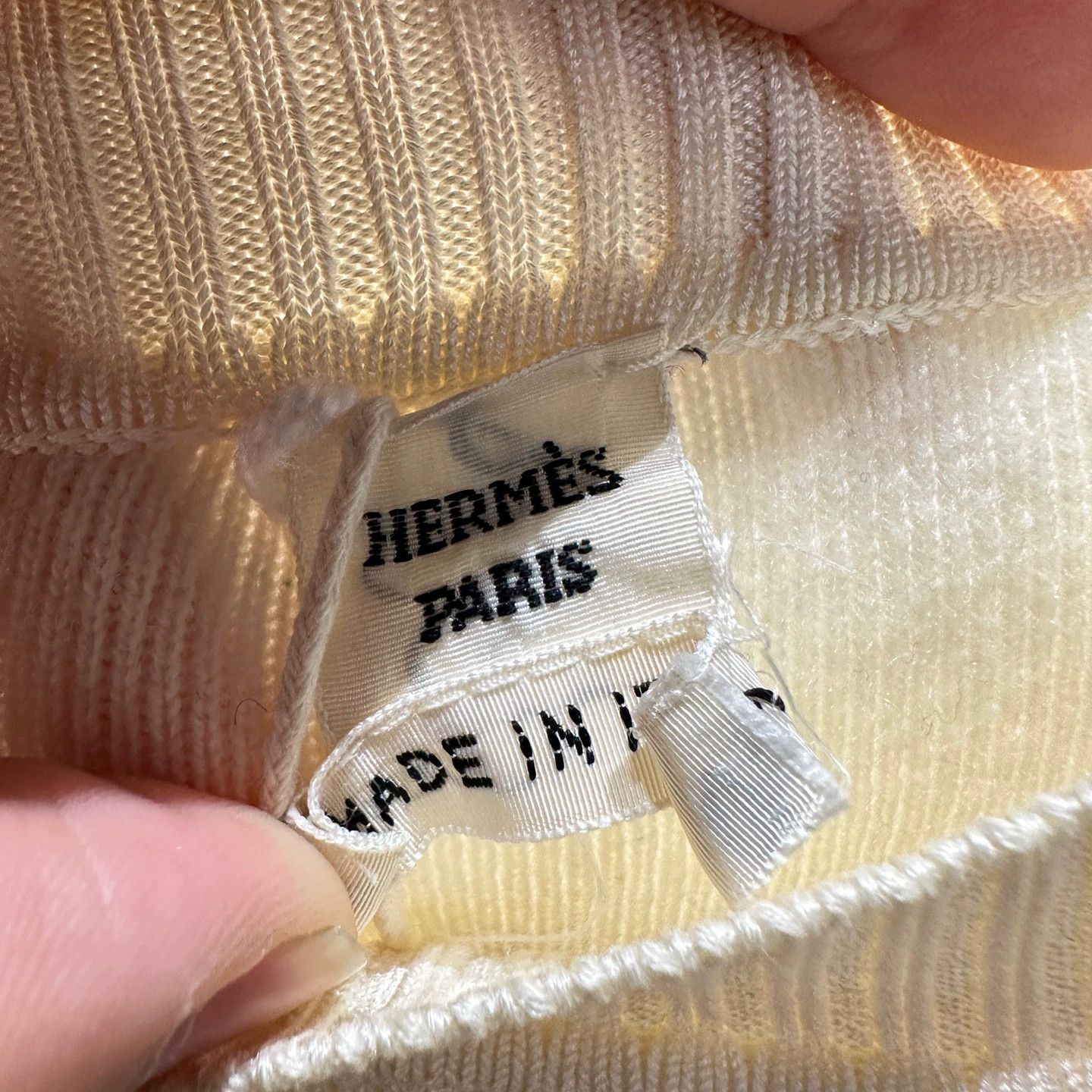 Hermes Hermes Cream Carriage Cashmere LS 40 Size M / US 6-8 / IT 42-44 - 3 Thumbnail