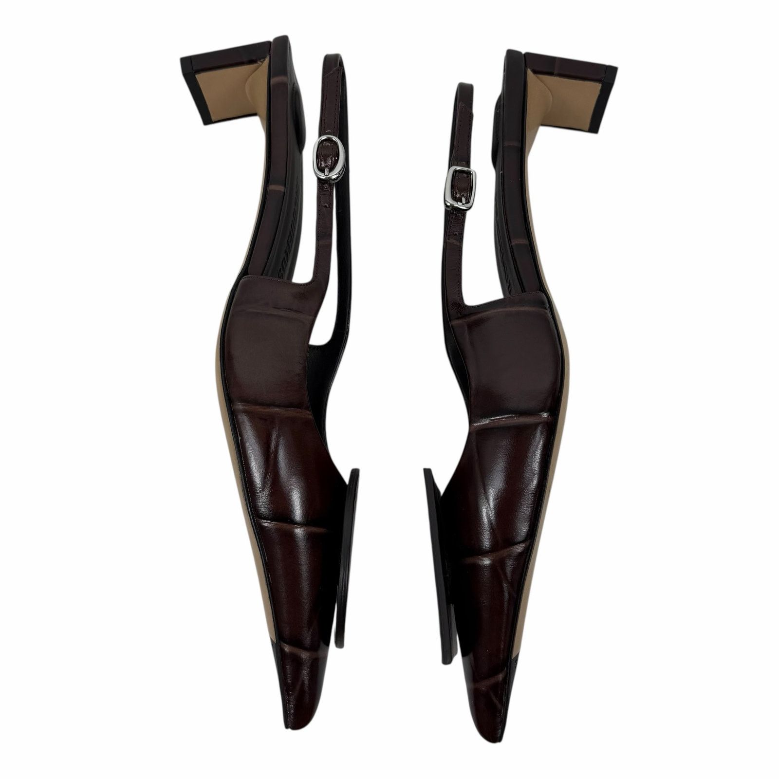Jacquemus Jacquemus Les Duelo Slingback Pump Croc Emboss Brown 38 Size US 7.5 / IT 37.5 - 9 Thumbnail
