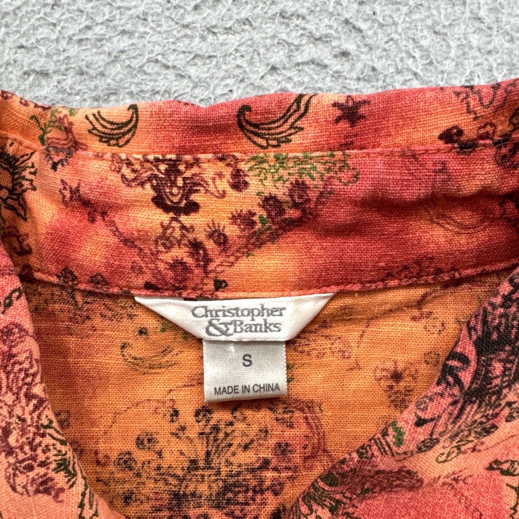Vintage Christopher & Banks Linen Blend Orange Button Up Jacket Women’s Size Small Jacket Size S / US 4 / IT 40 - 2 Thumbnail