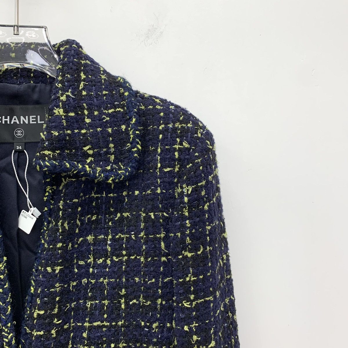 Chanel Chanel 22 Blue Cotton Lapel Long Sleeve Tweed Woven Jacket Size XS / US 0-2 / IT 36-38 - 3 Thumbnail