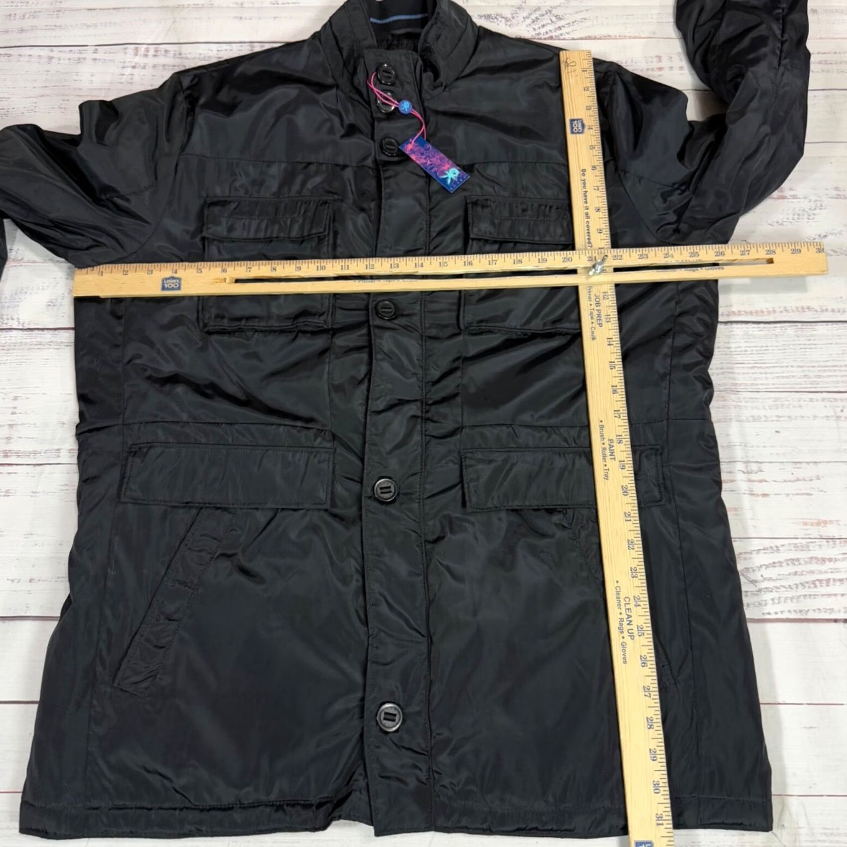 Egara Egara Mens Jacket XL Black Button Front Insulated Quilt Lined Pockets New Size US XL / EU 56 / 4 - 2 Thumbnail