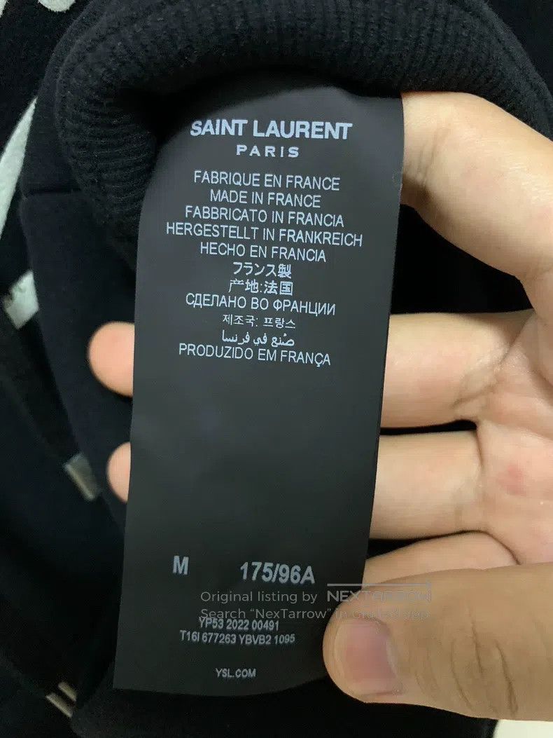 Saint Laurent Paris Saint Laurent Paris Black Slogan Fleece Hoodie Size US M / EU 48-50 / 2 - 4 Thumbnail