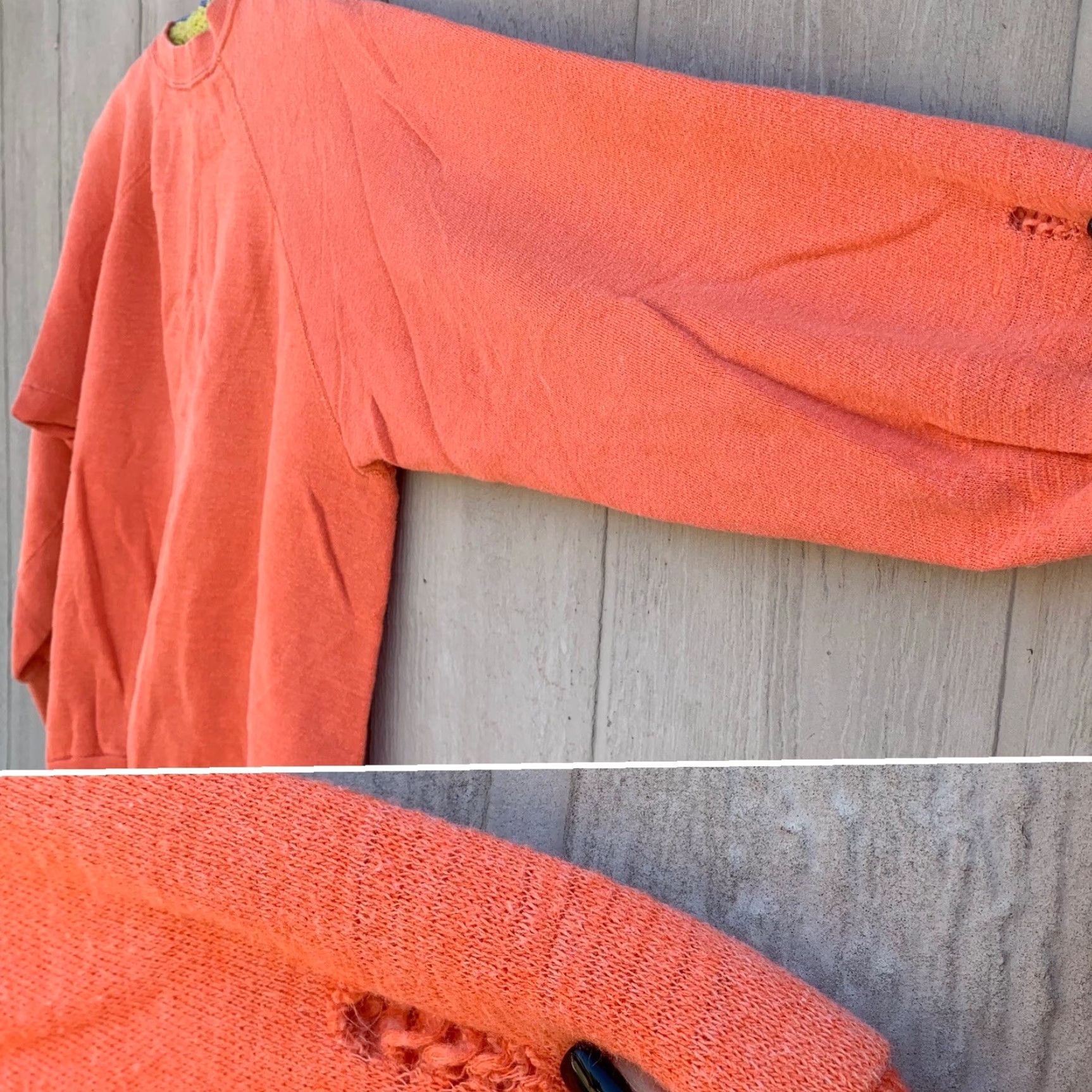 Vintage VINTAGE ranglan sweatshirt orange M/L USA Unisex Adults Sweatshirt Pullover Winter Free Shipping? (cannot add) Size US M / EU 48-50 / 2 - 4 Thumbnail