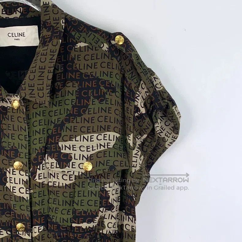 Celine Celine Camo Logo Silk Short. Size US 38 / EU 54 - 3 Thumbnail