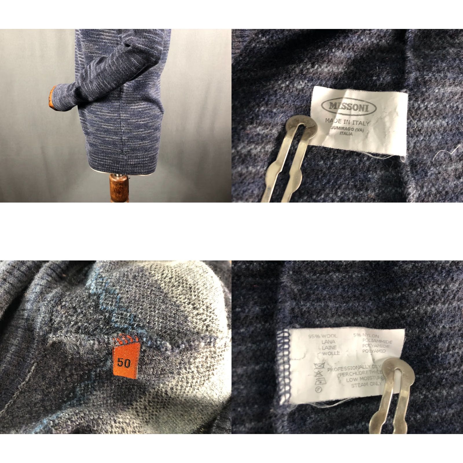 Missoni Missoni Sweater Wool Blue Roll Neck Women's Size 50 Patterned Ribbed Neck Long Sleeve Pullover Striped Knit Vintage No Size XL / US 12-14 / IT 48-50 - 8 Thumbnail