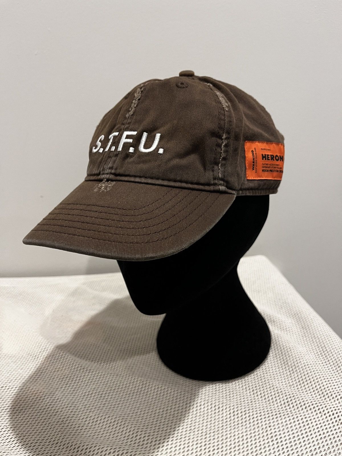 Heron Preston Heron Preston STFU Distressed Hat (unisex) Size ONE SIZE - 1 Thumbnail