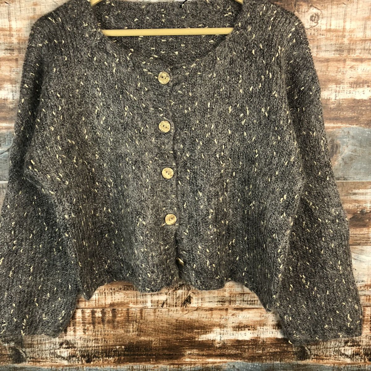 Vintage Japan vintage mohair Grey Cardigans Knitwear #A1892 Size S / US 4 / IT 40 - 6 Thumbnail