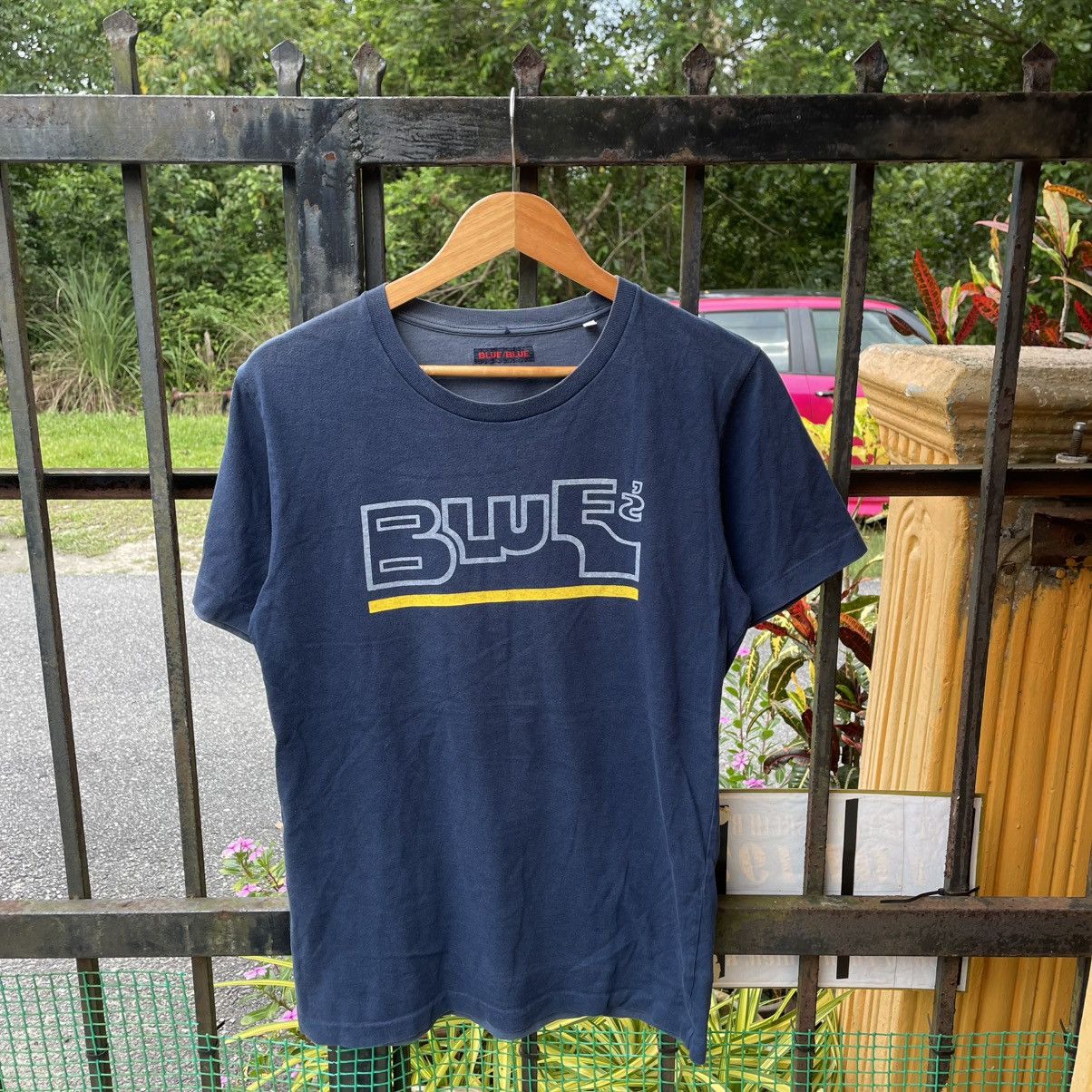 Blue Blue Japan 🔥🇯🇵Vintage Blue Blue Japan Big Logo Spellout Sun Faded Tee Size US M / EU 48-50 / 2 - 1 Thumbnail