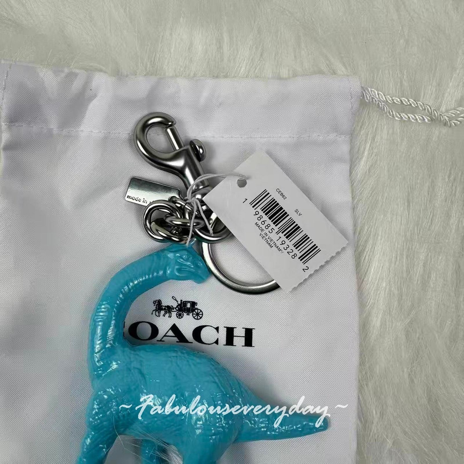 Coach Coach Dinosaur Bag Charm With Keyring Key Chain Blue CEB62 Size ONE SIZE - 5 Thumbnail