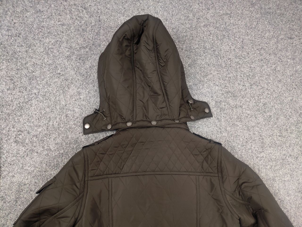Barbour League Quilted Pocket Hooded Sherpa Green Jacket