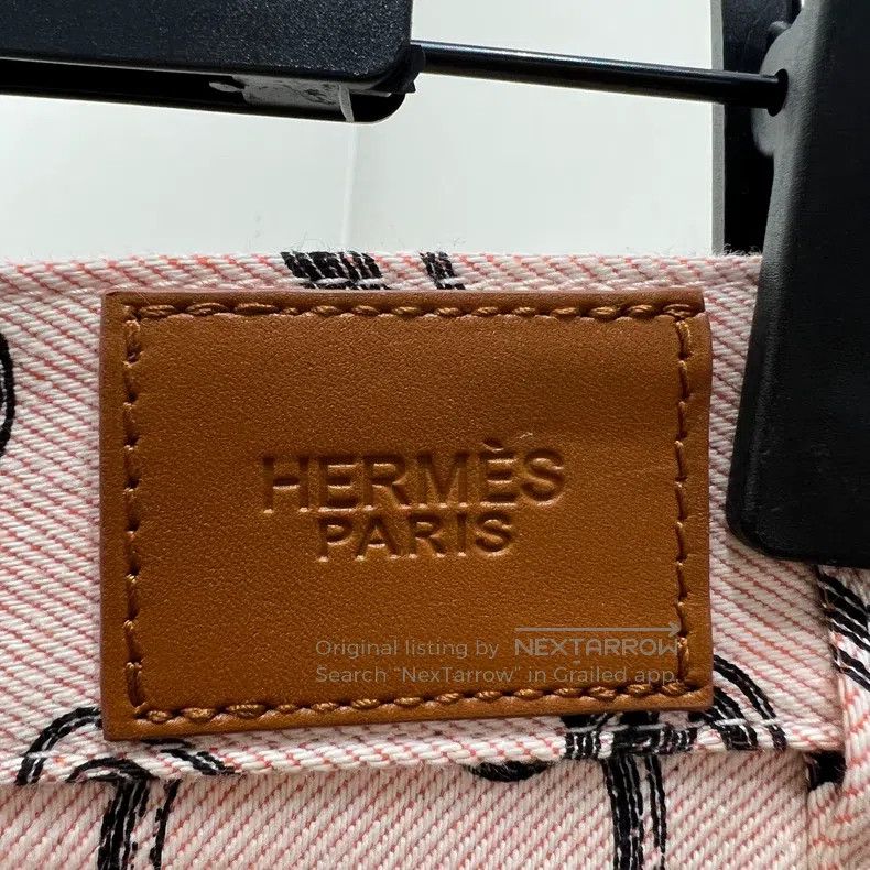 Hermes Hermes Pattern Printed Straight Leg Denim Short Pants Size 42" / US 20 - 6 Thumbnail