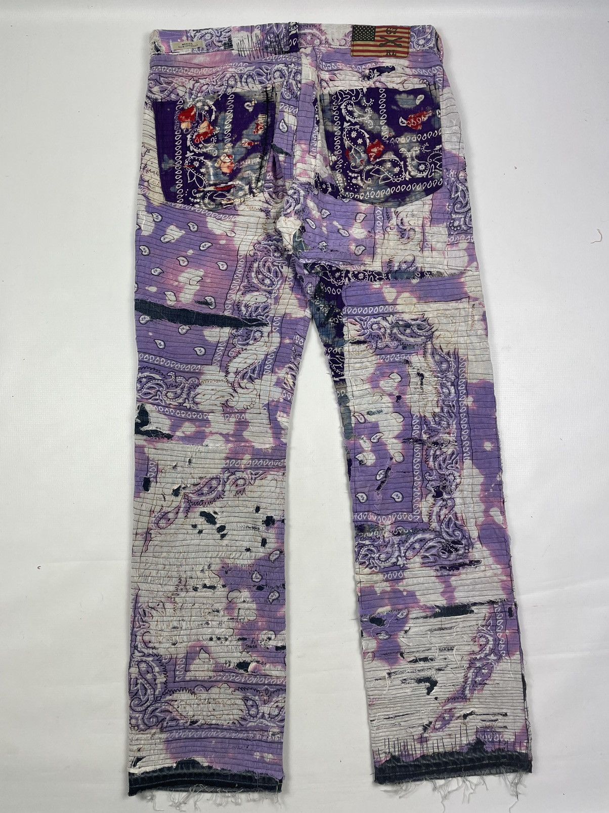 image of Sashiko Rl(Ralph Lauren) Boro Scab Kapital Style Pants in Bleu, Men's (Size 36)
