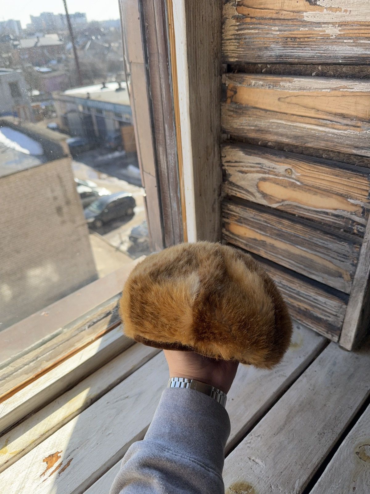 Japanese Brand 90s Vintage Brown Fur Beret Hat Y2K Russian Style Unisex Size ONE SIZE - 10 Thumbnail