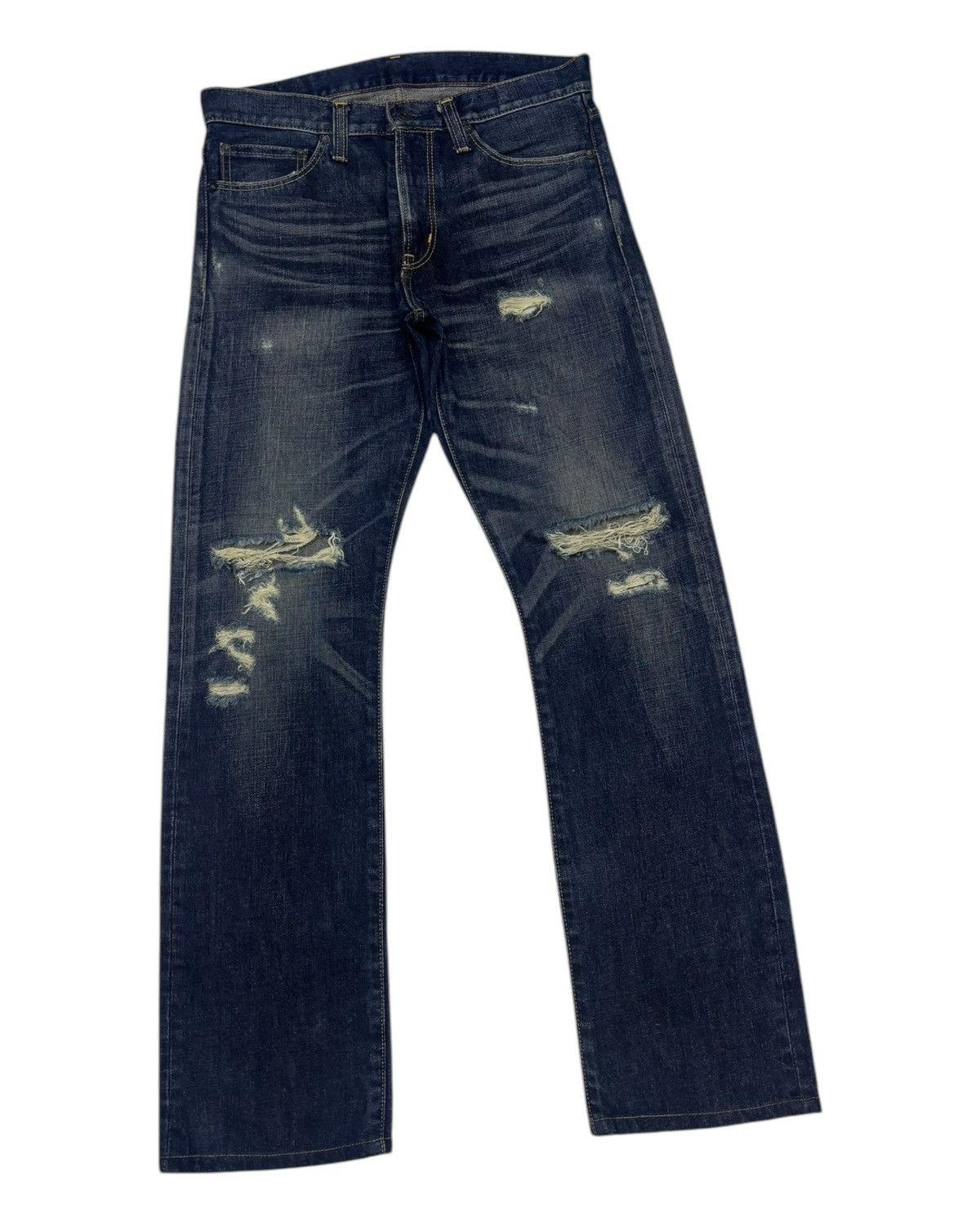 Hysteric Glamour 🔥VINTAGE BACK NUMBER MADE IN NIPPON DISTRESSED DENIM JEANS Size US 32 / EU 48 - 3 Thumbnail