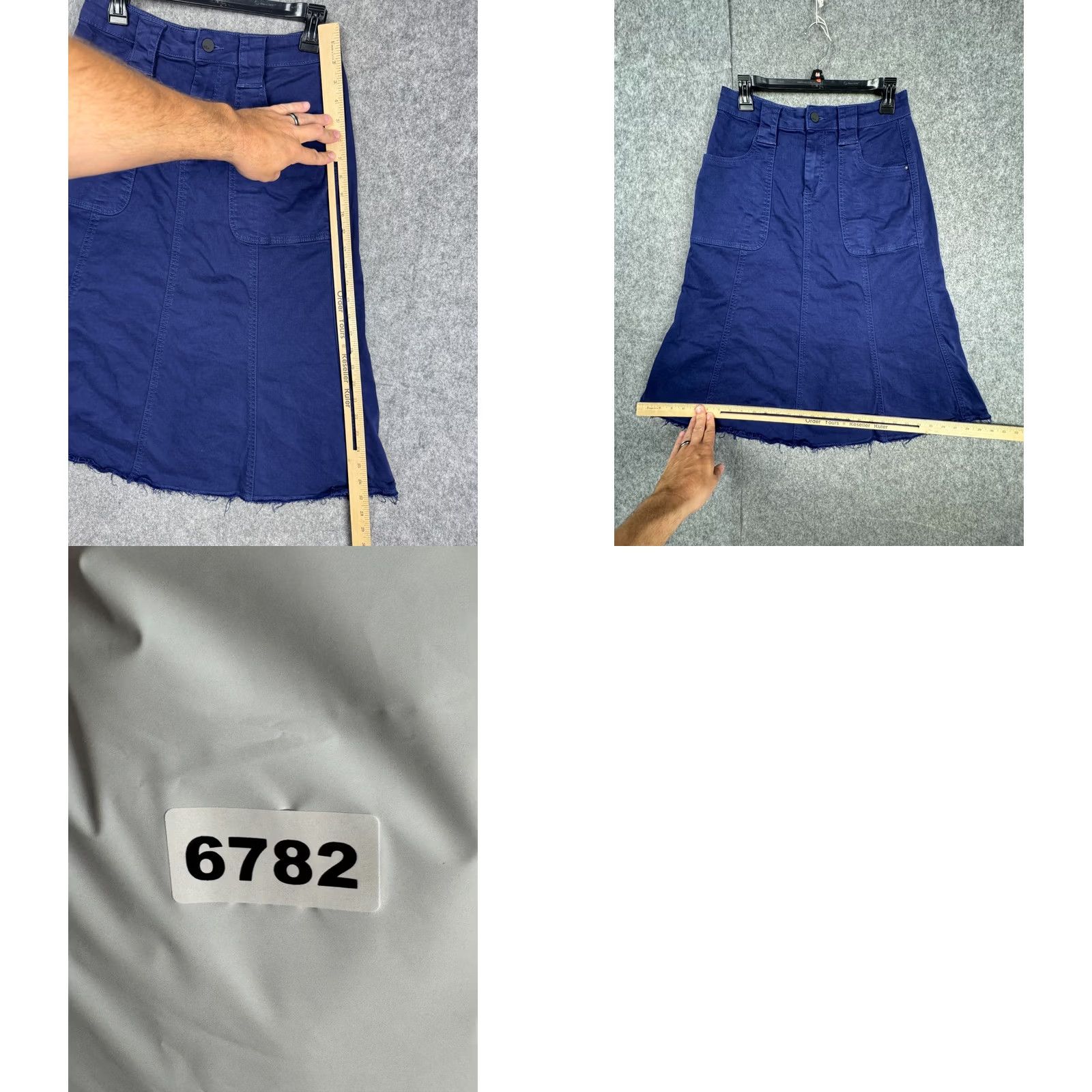 Denime Wash Lab Denim Skirt Women's 27 Blue Frayed Pockets A-Line Size 27" / US 4 / IT 40 - 8 Thumbnail