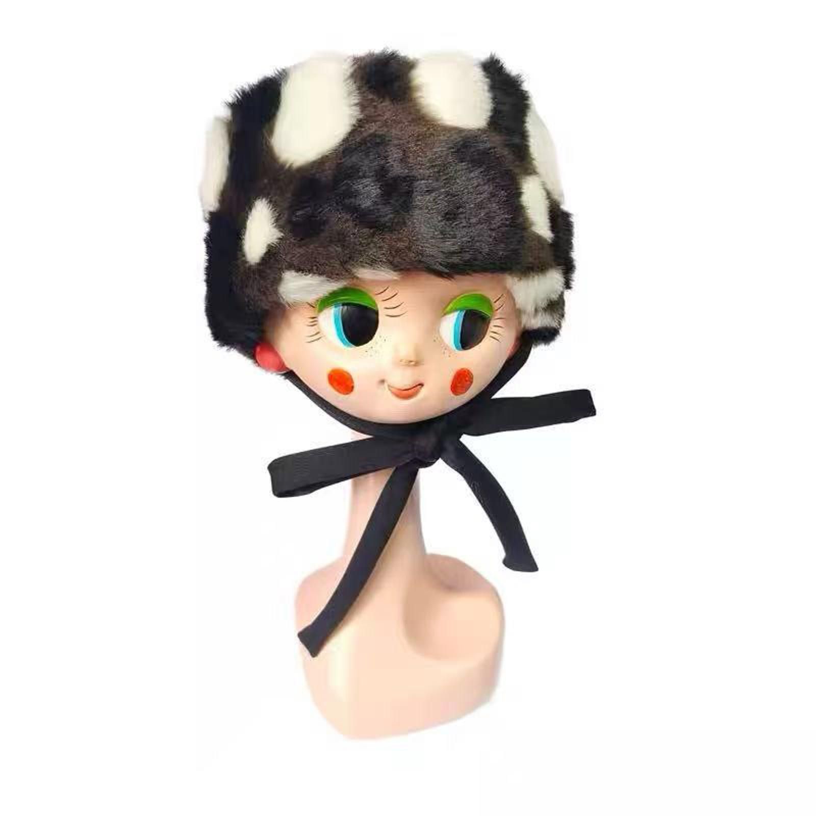 Japanese Brand Y2k Faux Fur Polka Dot Bucket Hat Harajuku Style Size ONE SIZE - 1 Thumbnail