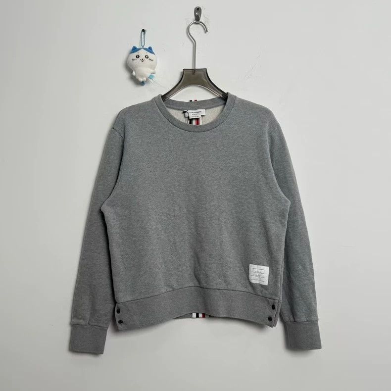 Thom Browne Gray Logo Sweatshirt by Thom Browne-dmc Size US M / EU 48-50 / 2 - 1 Thumbnail