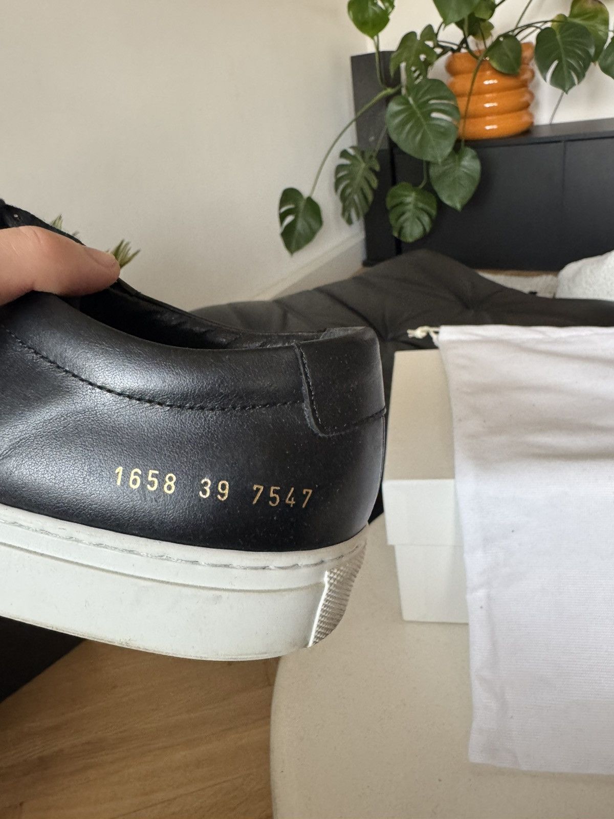 Common Projects Common Projects Achilles Low Black Luxury Leather Sneakers Size US 6.5 / EU 39-40 - 2 Thumbnail
