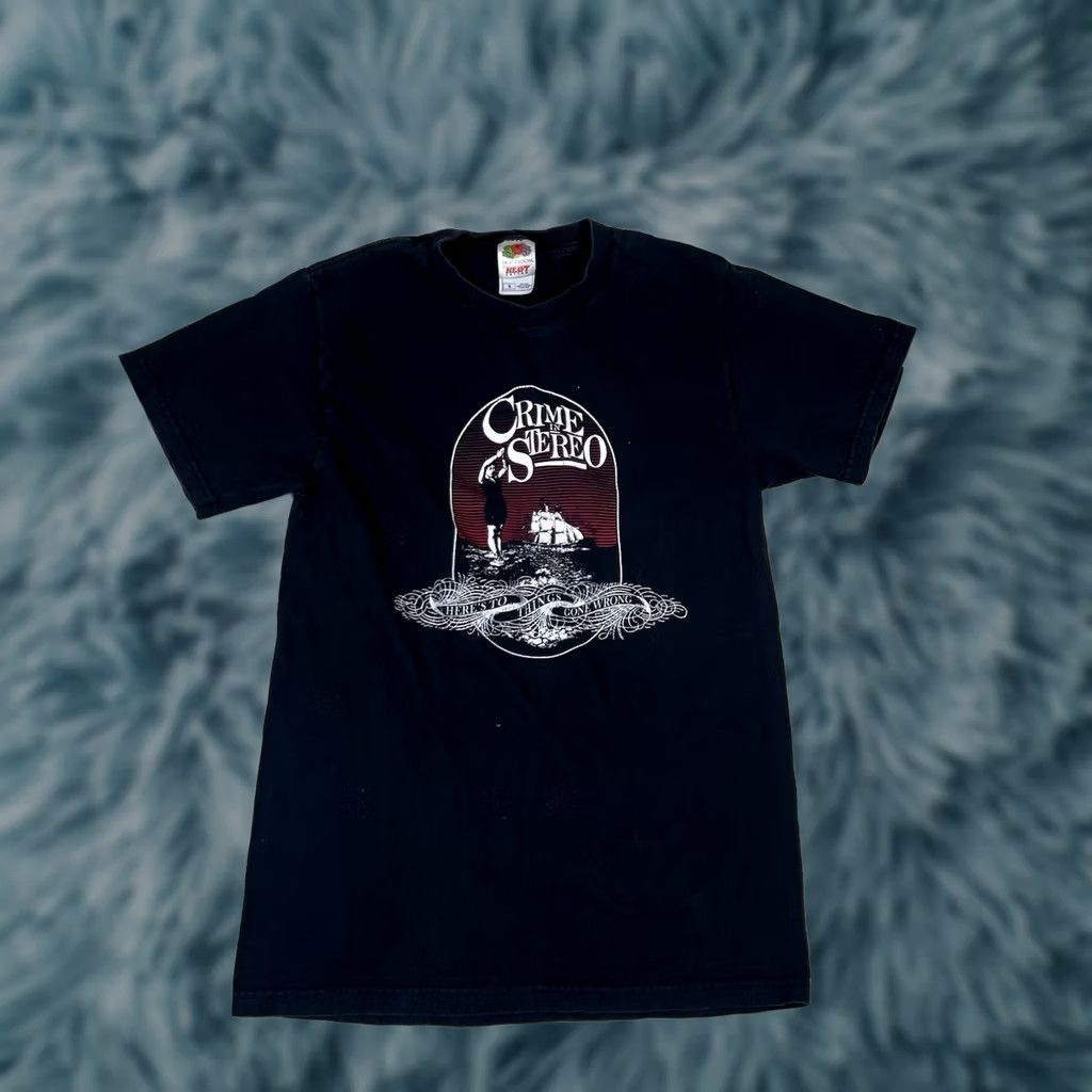 Fruit Of The Loom VINTAGE Crime In Stereo Band Logo T-Shirt S Melodic Hardcore Punk NYHC Shirt Mens Black (%) Size US S / EU 44-46 / 1 - 1 Thumbnail