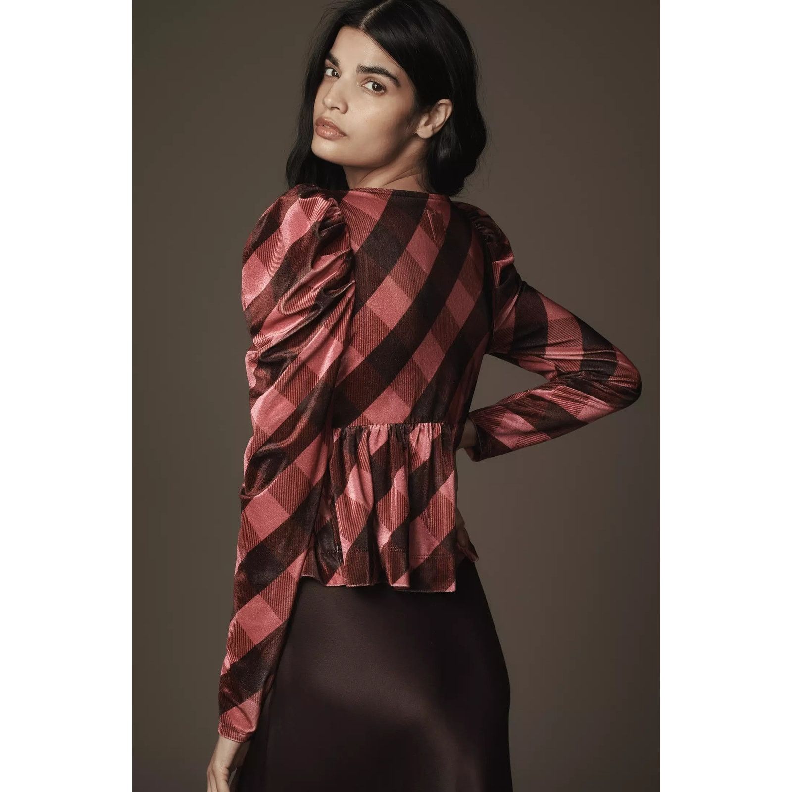 Anthropologie New Maeve Velvet Babydoll Long-Sleeve Top $88 Small Pink Size S / US 4 / IT 40 - 4 Thumbnail
