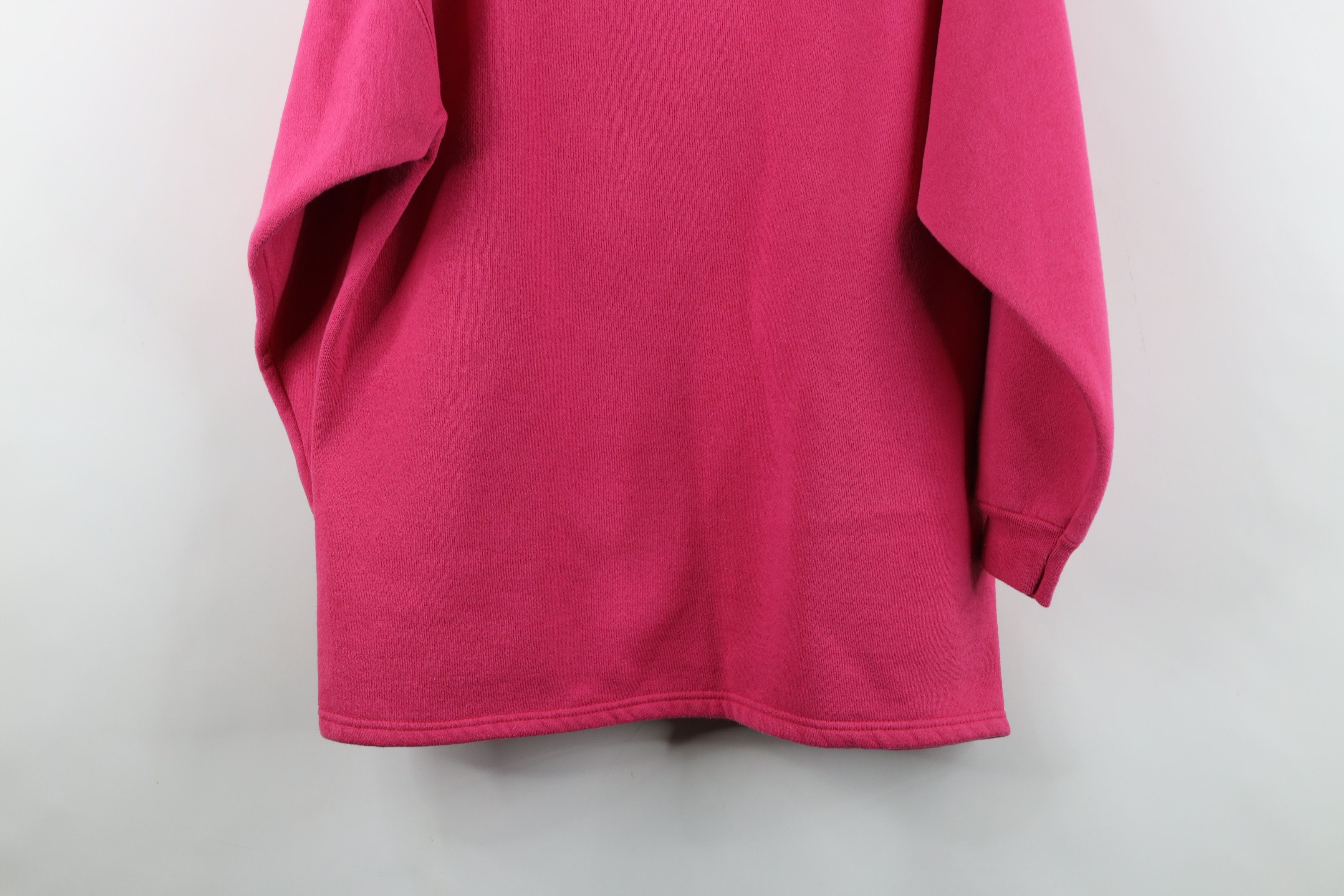 Vintage Vintage 90s Streetwear Blank Turtleneck Sweatshirt Pink USA Size L / US 10 / IT 46 - 14 Thumbnail