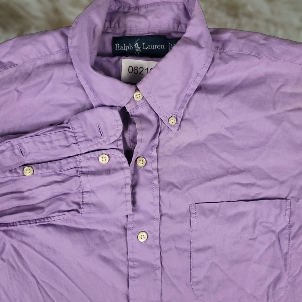 Ralph Lauren Ralph Lauren Shirt Mens Medium Purple Button-Down Long Sleeve Casual Solid Cotton Classic Preppy 90s Theme Not Vintage Mens Size US M / EU 48-50 / 2 - 1 Thumbnail