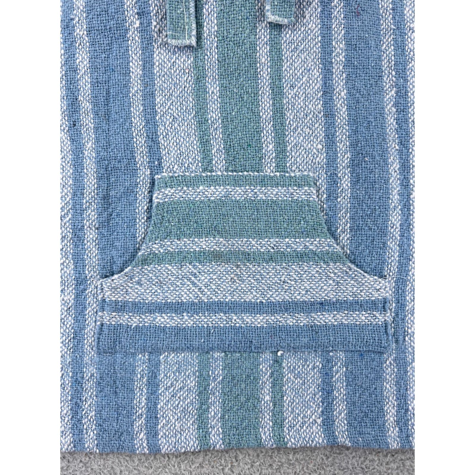 Vintage Baja Hoodie Adult Large Blue Stripe Acrylic Knit Pullover Hooded Sweatshirt Mex Drug Rug Size US L / EU 52-54 / 3 - 6 Thumbnail