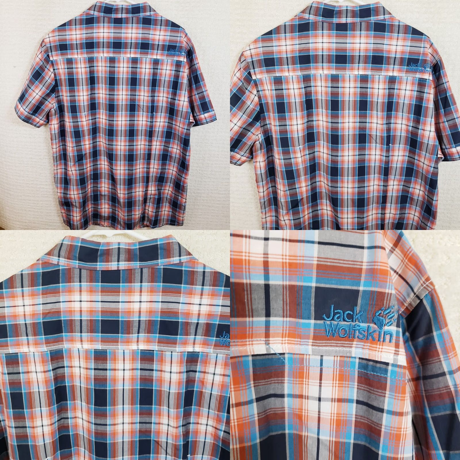 Jack Wolfskin Jack Wolfskin Shirt Men's XL Multicolor Plaid Slim Fit Outdoor Button Short Sleeve Slim Fit Button-Up Shirt Mens XL Multicolor Plaid Outdoor Shirt Size US XL / EU 56 / 4 - 8 Thumbnail