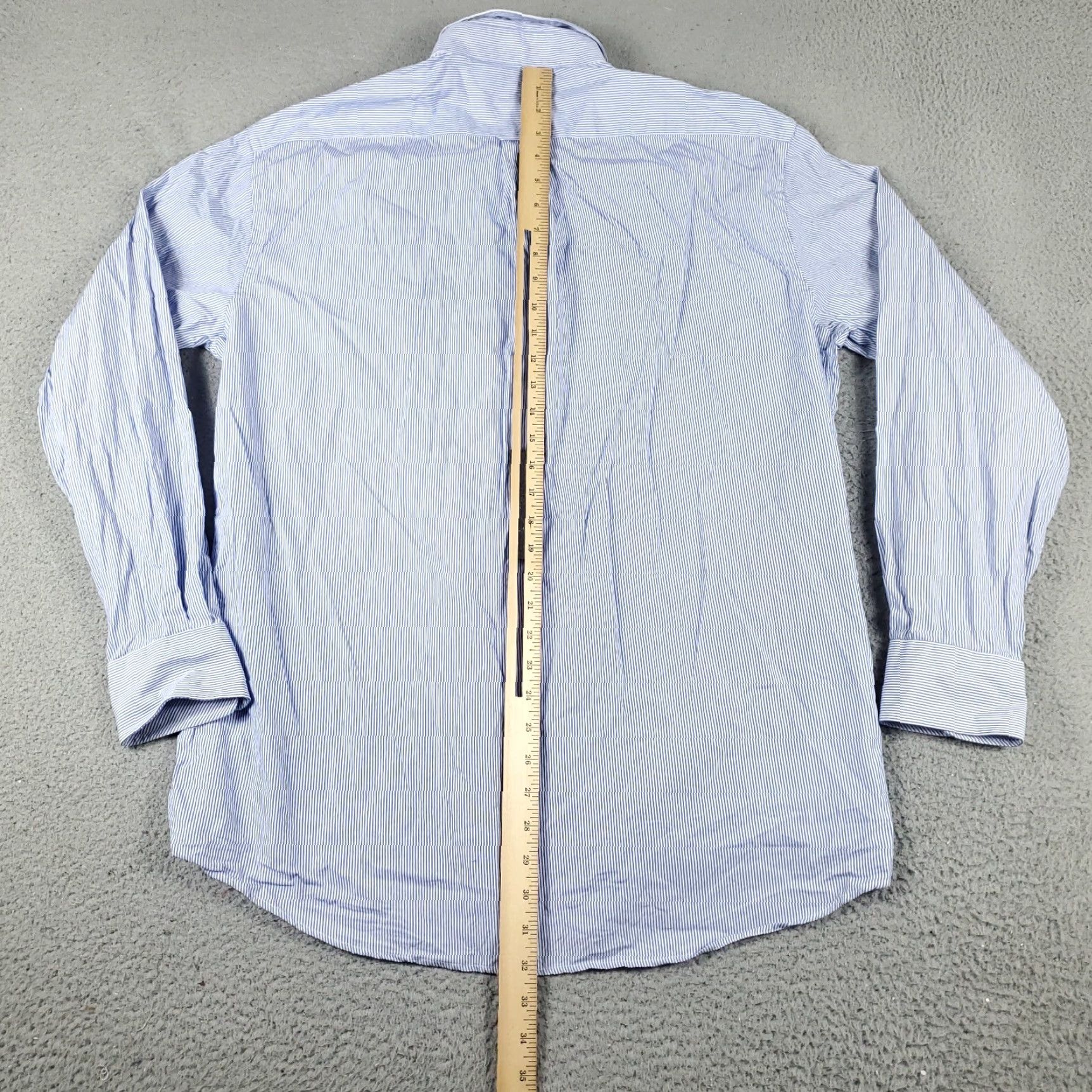 Tommy Hilfiger Tommy Hilfiger Button-Up Shirt Mens Large Blue Striped Long Sleeve Casual Regular Fit Size US L / EU 52-54 / 3 - 4 Thumbnail