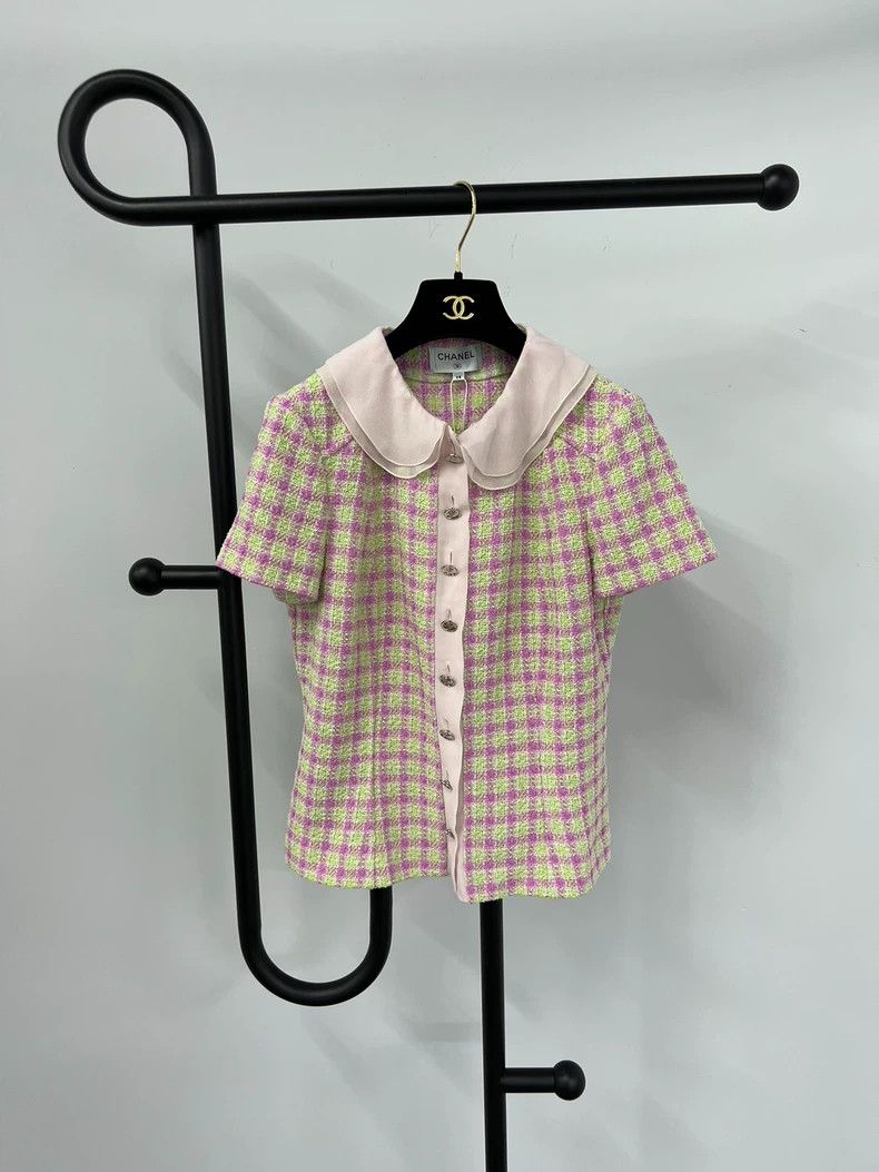 Chanel Chanel Pink Plaid Short Sleeve Jacket - dmc Size US M / EU 48-50 / 2 - 1 Thumbnail