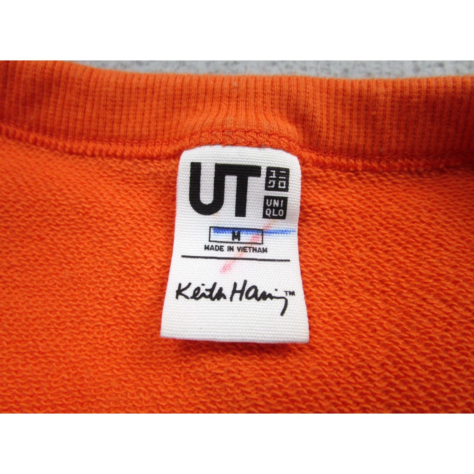 Uniqlo Uniqlo Keith Haring Sweatshirt Mens M Orange Graphic Print Pullover Long Sleeve Party of Life Size US M / EU 48-50 / 2 - 6 Thumbnail