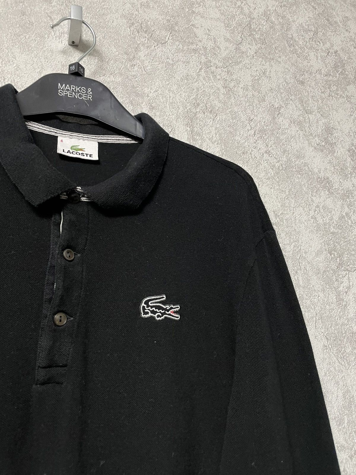Lacoste Vintage Lacoste Black Long Sleeve Polo Shirt Size US M / EU 48-50 / 2 - 6 Thumbnail