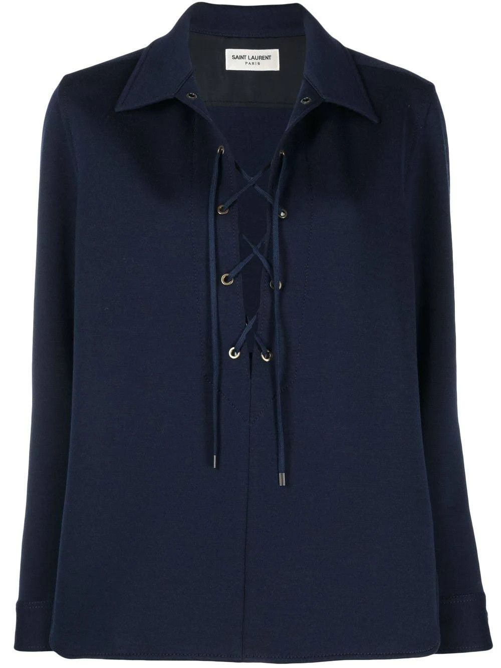 Saint Laurent Paris o1s1wg111124 Overshirt In Jersey in Blue Size S / US 4 / IT 40 - 1 Thumbnail
