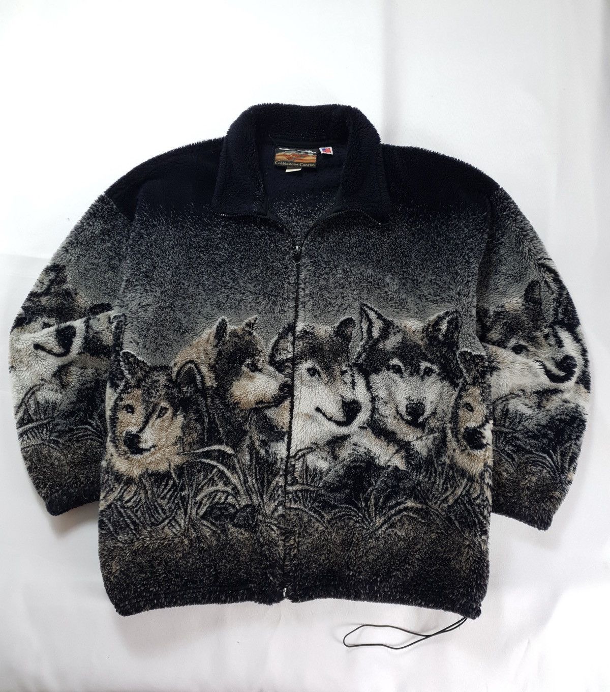 Vintage Cobblestone Canyon Made In USA Wolf Full Zip Fleece Jacket L Size US L / EU 52-54 / 3 - 1 Thumbnail